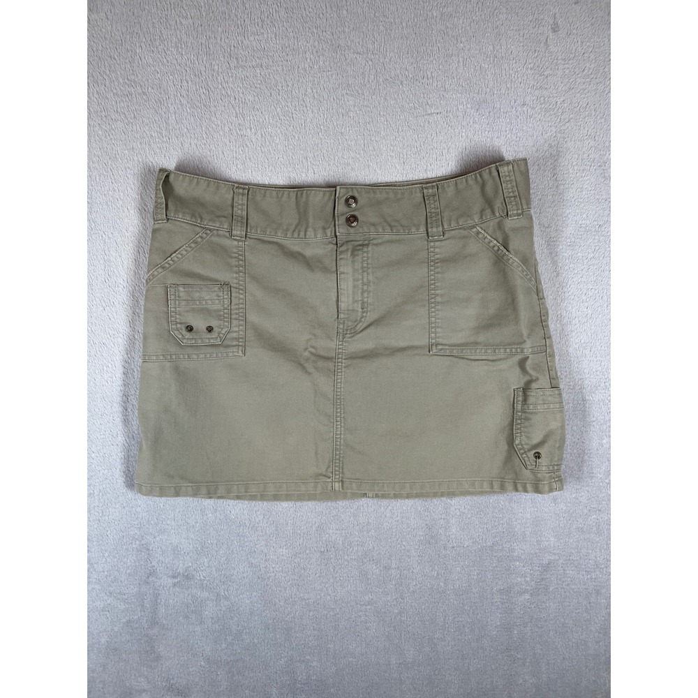Vintage Old Navy Cargo Mini Skirt Khaki Tan Y2K 2000s Utility Size 12 SPR04